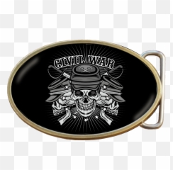 Usa Civil War Soldier Skulls Belt Buckle Code A0044 - Emblem Png,Belt Buckle Png