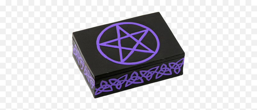 Painted Wood Box With Purple Pentacle - Box Png,Pentacle Transparent