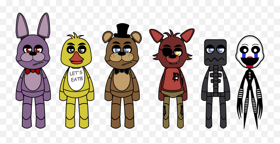 Main Characters Of The Computer Game Five Nights - Five Nights At Cartoon Png,Five Nights At Freddy's Png