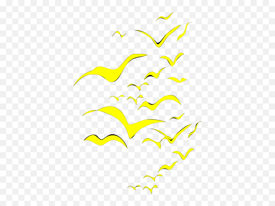 Yellow Bird Flock Vertical Clip Art - Vector Illustration Png,Bird Flock Png