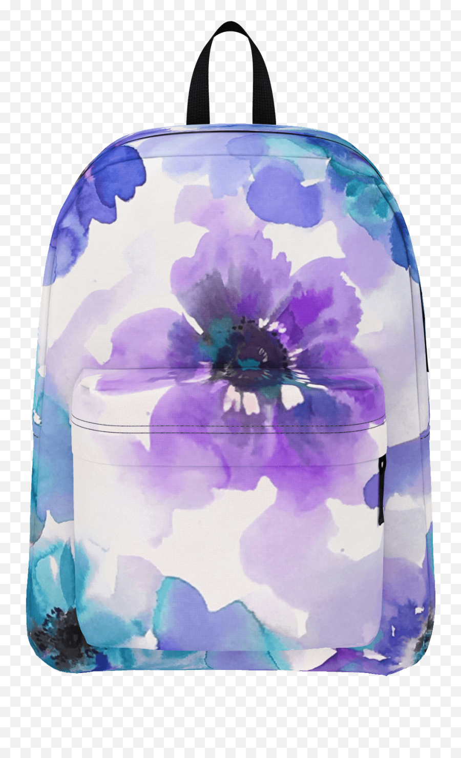 Blue U0026 Purple Watercolor Anemones Backpack U2013 The Tweenage - Garment Bag Png,Purple Watercolor Png