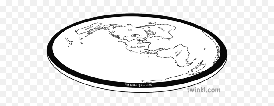 Flat Earth Black And White Illustration - Flat Earth Black And White Png,Flat Earth Png