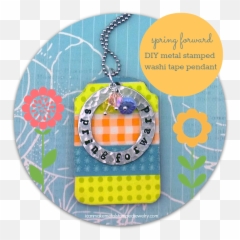 Diy Metal Stamped Washi Tape Pendant - Dot Png,Washi Tape Png