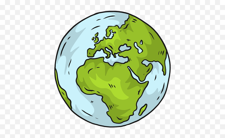 Planet Earth Globe Europe Africa Flat - Transparent Png Planeta Tierra Dibujo Png,Planet Transparent