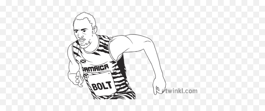 Usain Bolt Black And White 2 - Sketch Drawing Usain Bolt Png,Usain Bolt Png