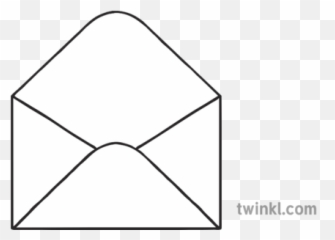 Open Empty Envelope Post Letter Ks1 Bw Rgb Illustration - Twinkl png