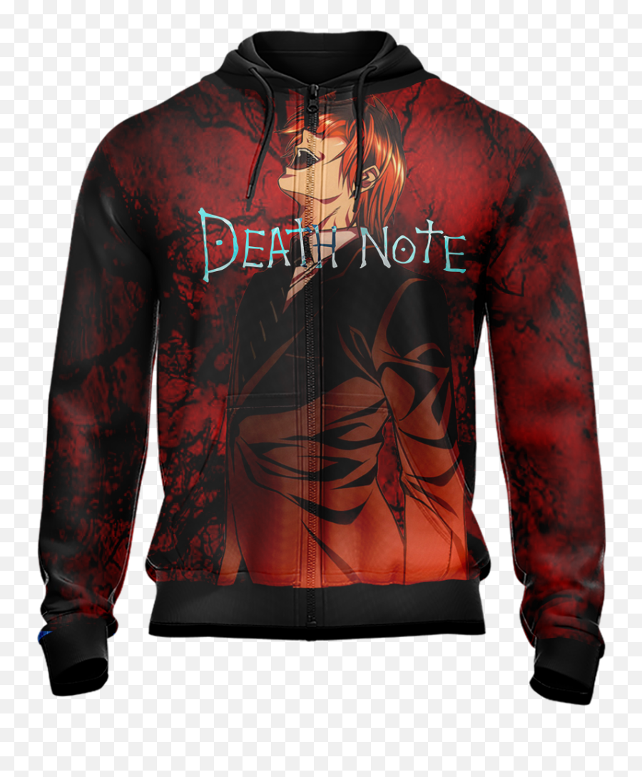 Death Note Light Yagami Unisex Zip Up Hoodie U13 Moveekbuddyshop Death Note Png Free Transparent Png Images Pngaaa Com