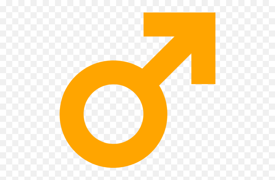 Orange Male 2 Icon - Free Orange Gender Icons Orange Male Symbol Png,Male Icon