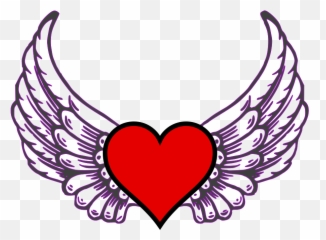 Heart Wing Svg Vector Clip - Clipart Love With Wings png