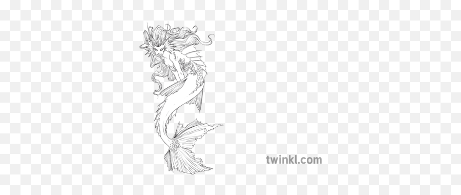 Sirens Colouring In Drawings Person Greek Mythology Fantasy - Mythical Creature Png,Sea Monster Icon