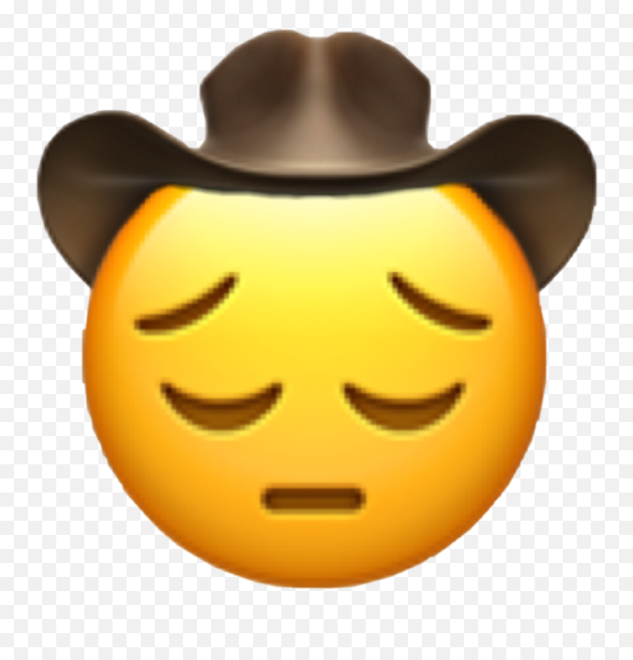Sad Cowboy Emoji Png Pensive Transparent