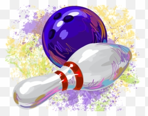 Bowling - Pin And Ball Watercolor png