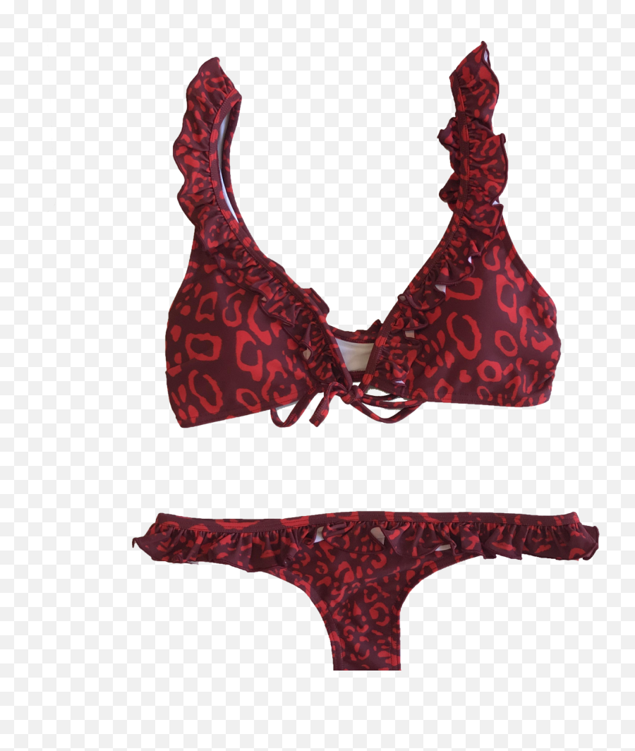 Leopard Red Bikini - Lingerie Top Png,Bikini Transparent Background