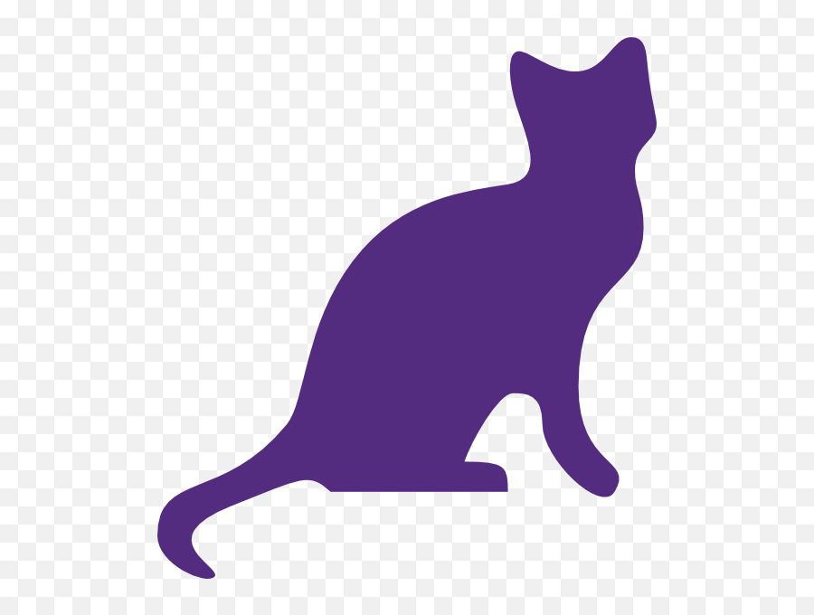 Purple Clip Art - Cute Cat Clipart Purple Png Download Silhouette Clipart Cat,Kawaii Cat Icon