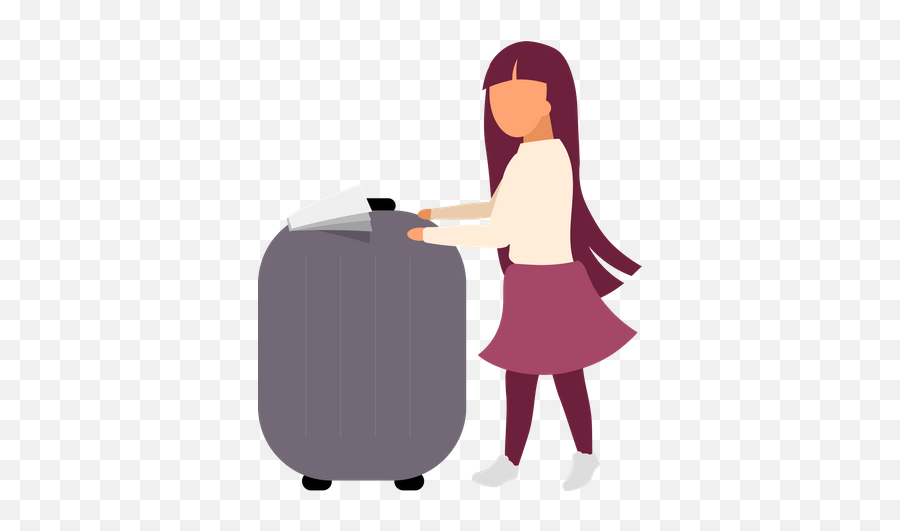 Best Premium Little Girl With Luggage Illustration Download - Woman With Suitcases Illustration Png,Icon Gril