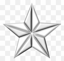 3d Silver Star Png Clipart - Icon