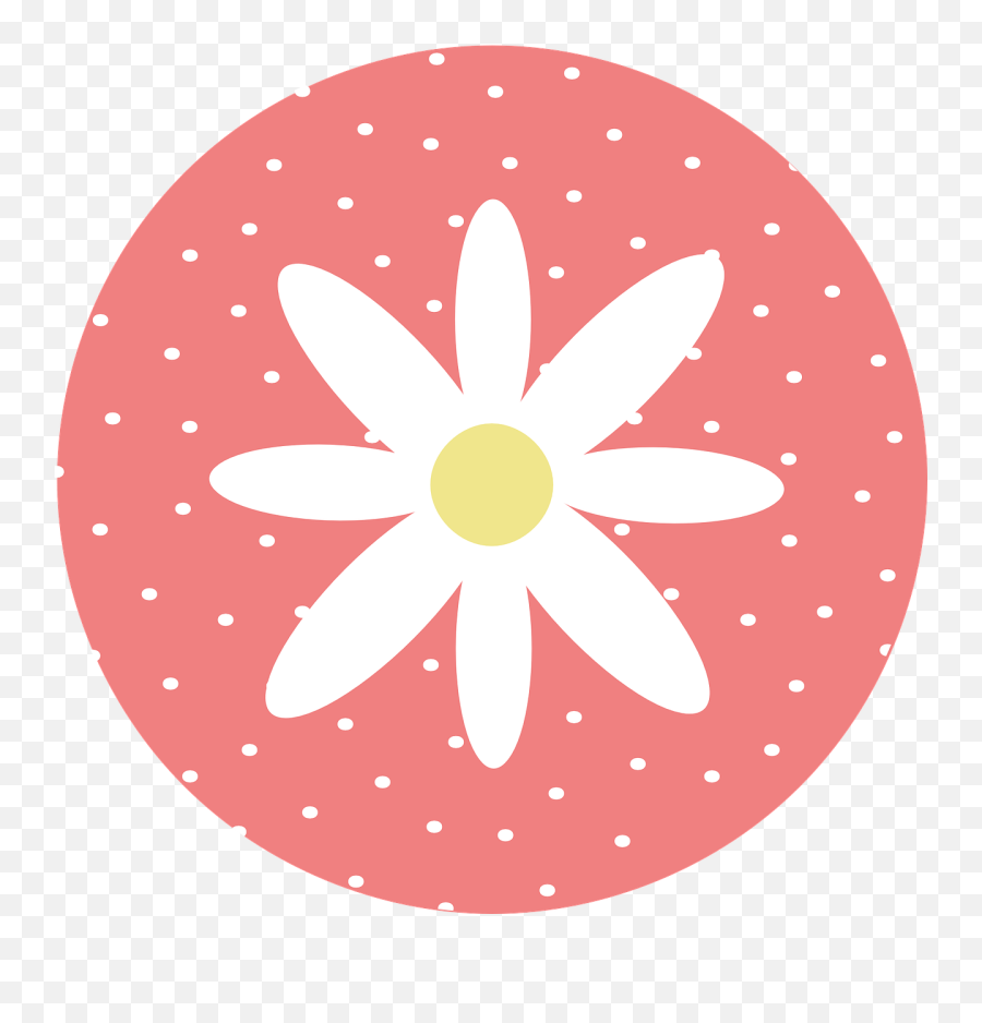 Daisy With Polka Dots Coral Clip Art - Vector Bem Me Quero Logo Png,Polka Dots Png