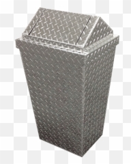 Garage Trash Can - Diamond Plate Aluminum GarageTeam Laundry Basket png