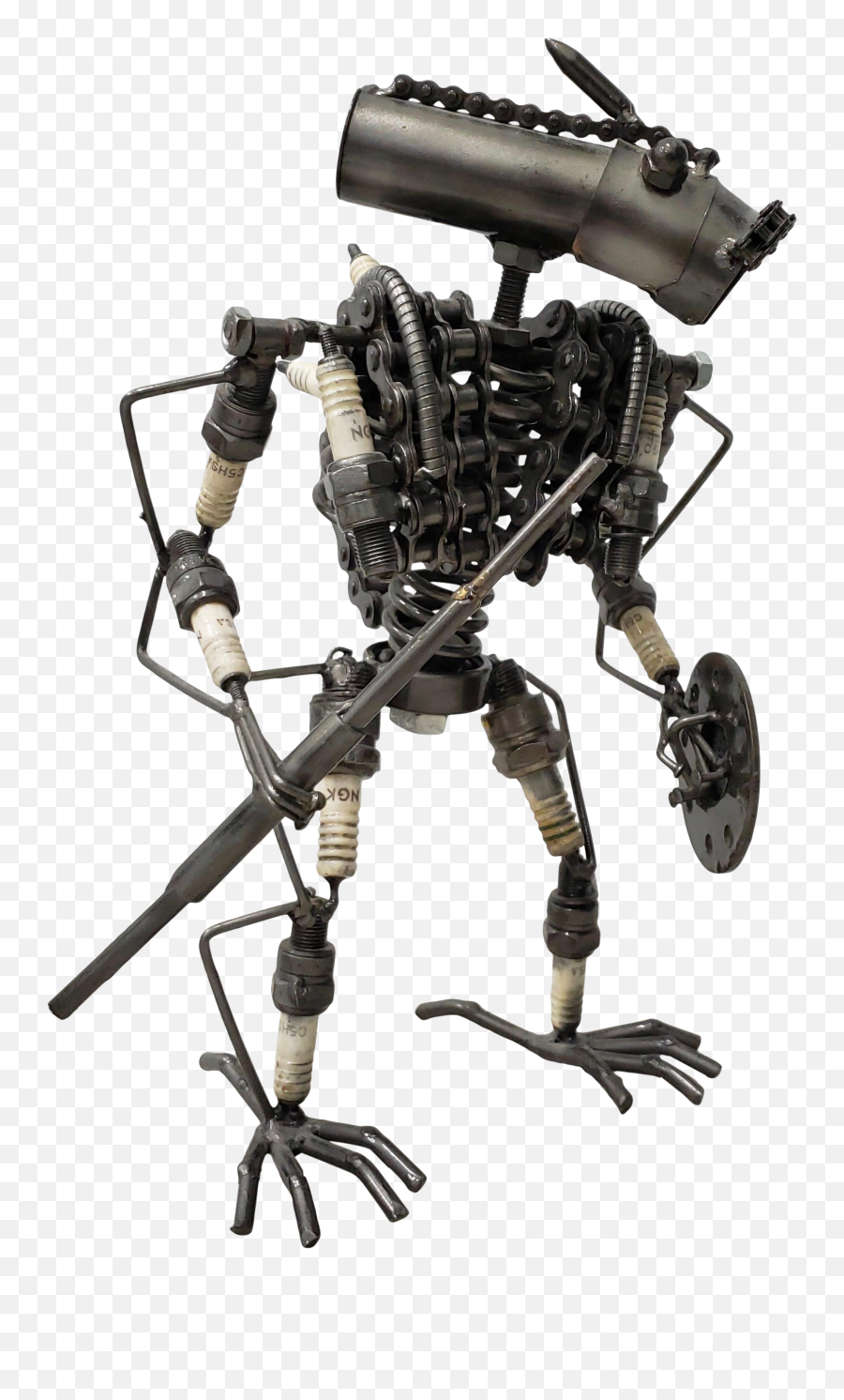 Heavy Gauge Scrap Metal Kinetic Robot Sculpture - Ranged Weapon Png,Robot Hand Png