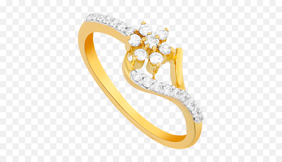 Floral Sparkle Diamond And Gold Ring - Ring Png,Diamond Sparkle Png