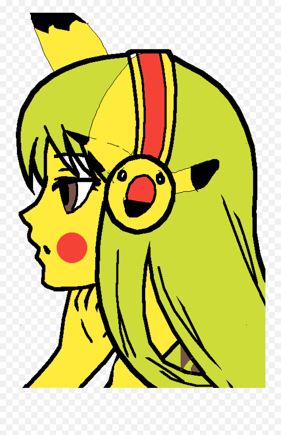 Download Hd Pichu - Anime Girl Easy Draw Transparent Png Cute Anime Drawing Easy,Pichu Transparent