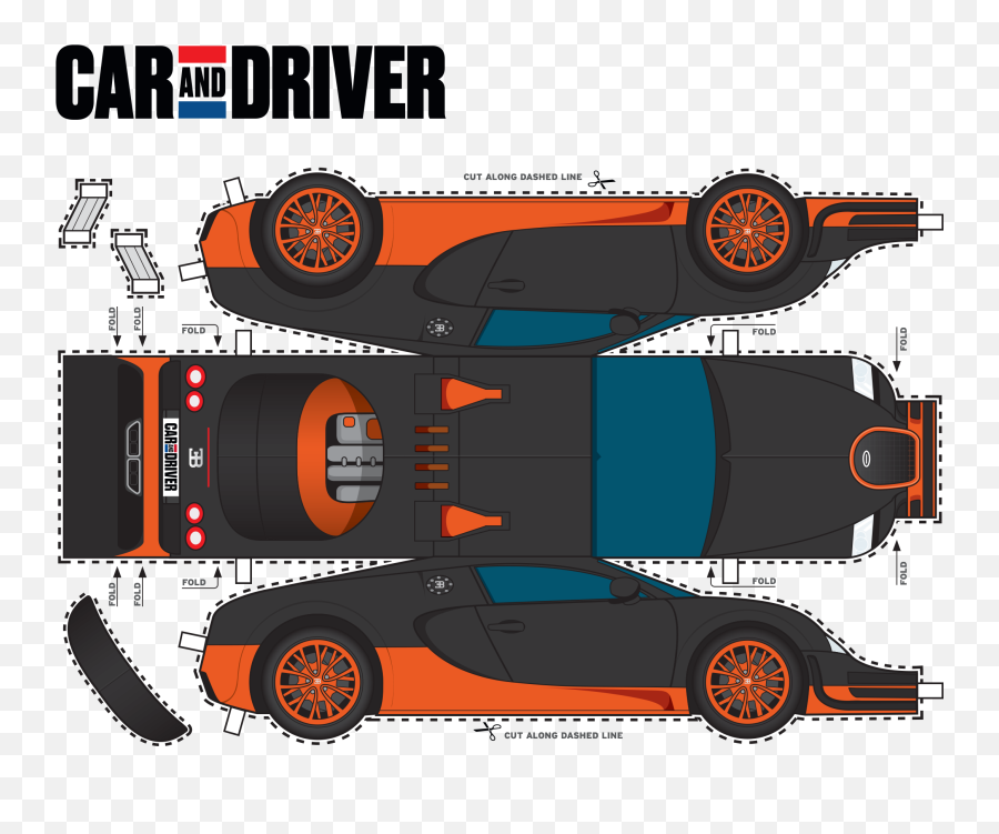 Build Your Own Paper Bugatti Veyron - Bugatti Veyron Paper Template Png,Bugatti Png