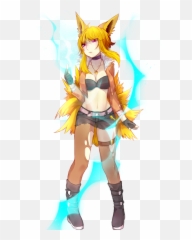 Passion Art Jolteon As Ahri Fanart - Jolteon X Sylveon Png,Ahri Png