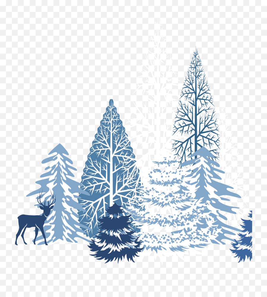 Winter Snowflake Clip Art - Clipart Winter Scene Silhouette Png,Winter Png