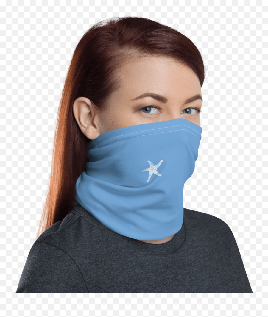 Baby Blue Starfish Neck Gaiter - Face Mask With Qr Code Png,Blue Starfish Logo