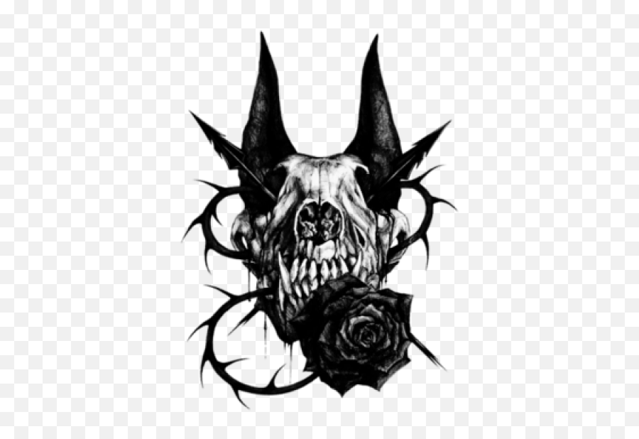 Wolf Skull Tattoo Art Design - Wolf Skull Tattoo Png,Wolf Skull Png - free  transparent png images 