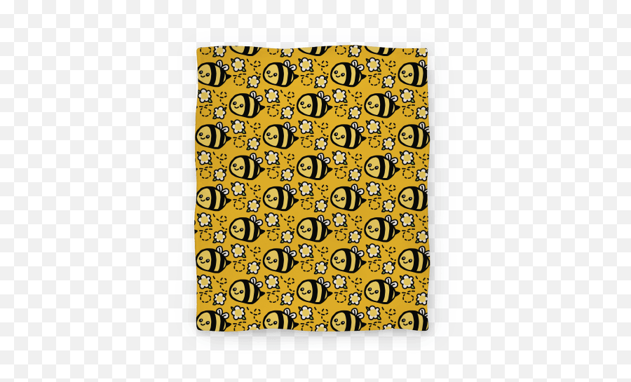 Cute Bumble Bee And Flower Pattern Blanket Blankets Lookhuman - Vertical Png,Flower Pattern Transparent