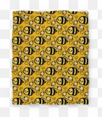 Cute Bumble Bee And Flower Pattern Blanket Blankets Lookhuman - Vertical png
