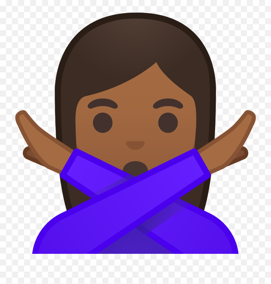 Woman Gesturing No Medium Dark Skin Tone Icon Noto Emoji - Que Significa Png,No Icon Transparent