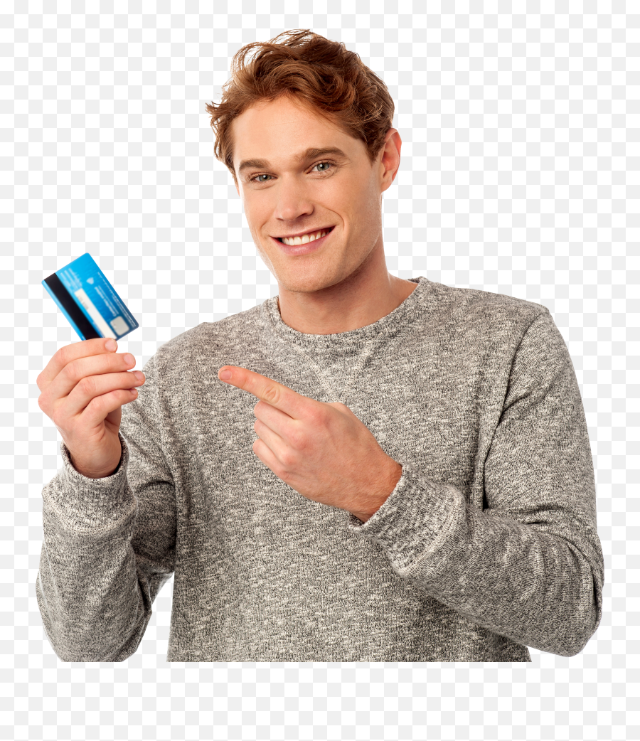 Man Holding Credit Card Png Image
