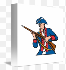 American Patriot Militia Musket Retro - With Gun Cartoon png