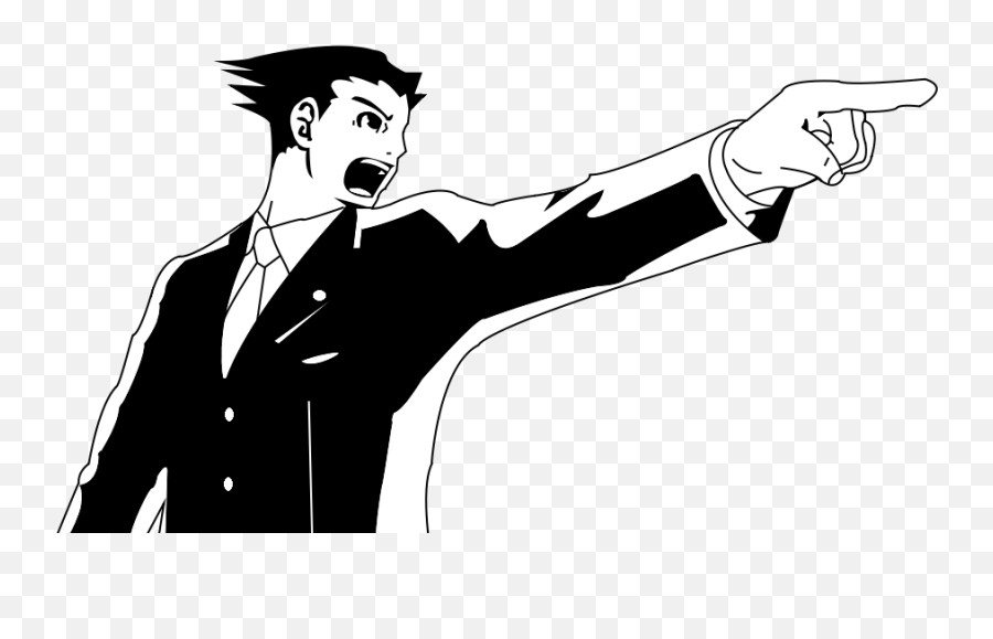 You Lie Phoenix Wright Rage Face Know Your Meme - Ace Attorney Black And White Png,Rage Face Png