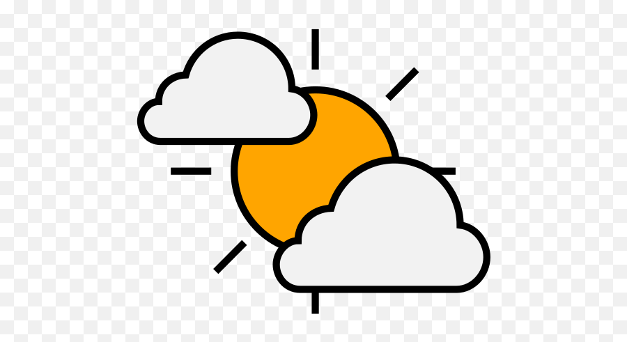 Partly Cloudy Day Sun Clouds - Weather Partly Cloudy Icon Png,Partly Cloudy Icon