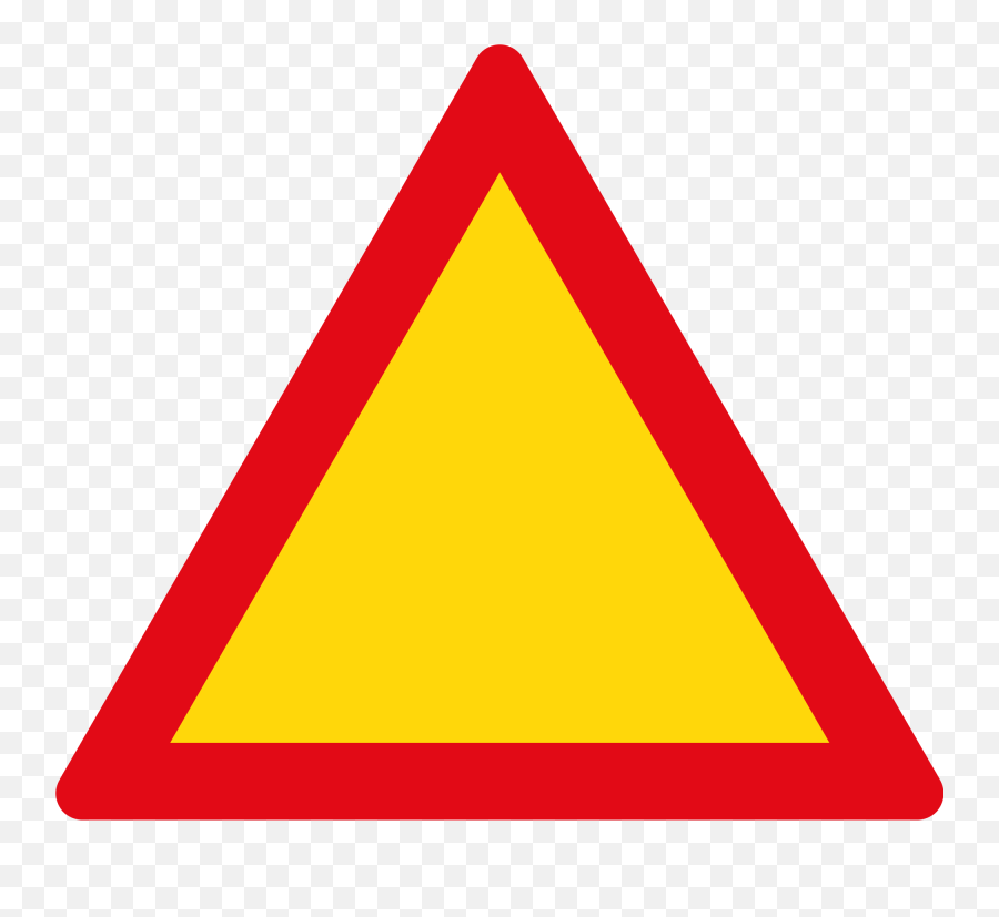 Triangle Warning Sign And - Red And Yellow Triangle Sign Png,Red Triangle Png