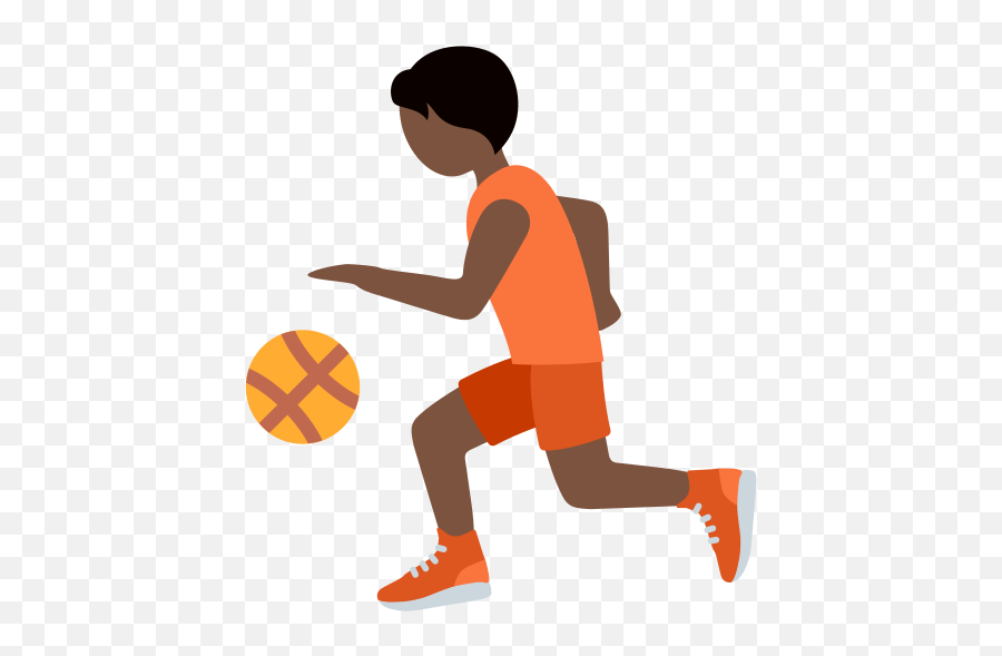 Person Bouncing Ball Dark Skin Tone Emoji - Animated Girls Basketball Gif Png,Bouncing Ball Icon Png