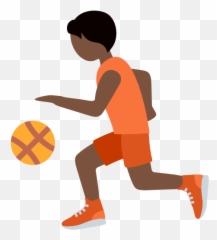 Person Bouncing Ball Dark Skin Tone Emoji - Animated Girls Basketball Gif png