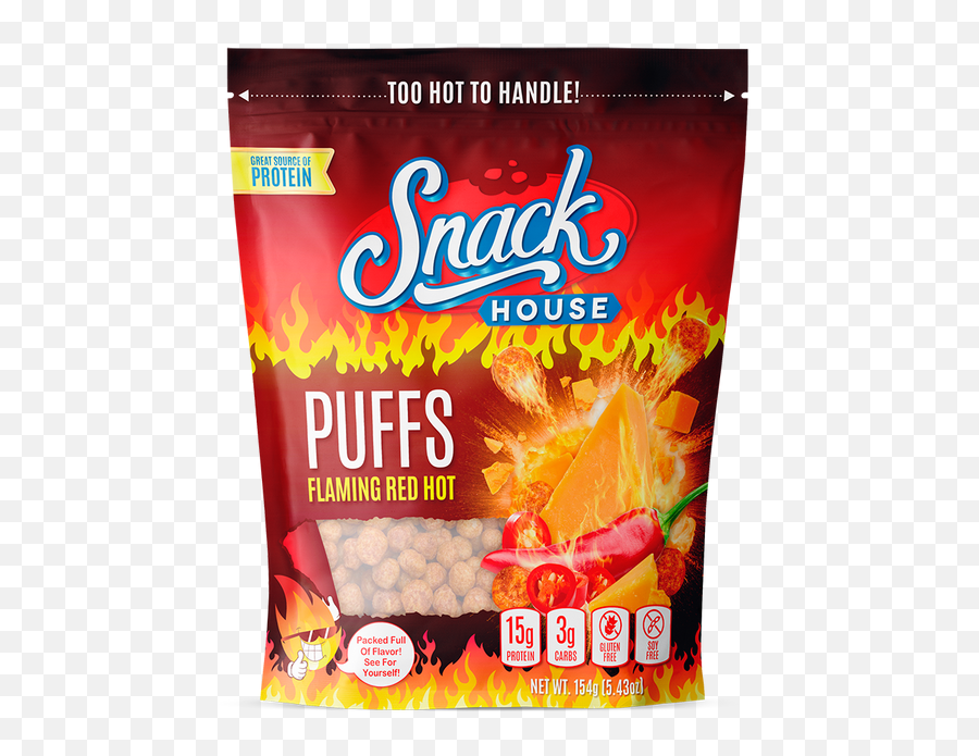 Flaming Red Hot Puffs - Value Size Bag U2014 Snackhouse Puffs Keto Snack Puffs Png,Icon Meals Protein Popcorn