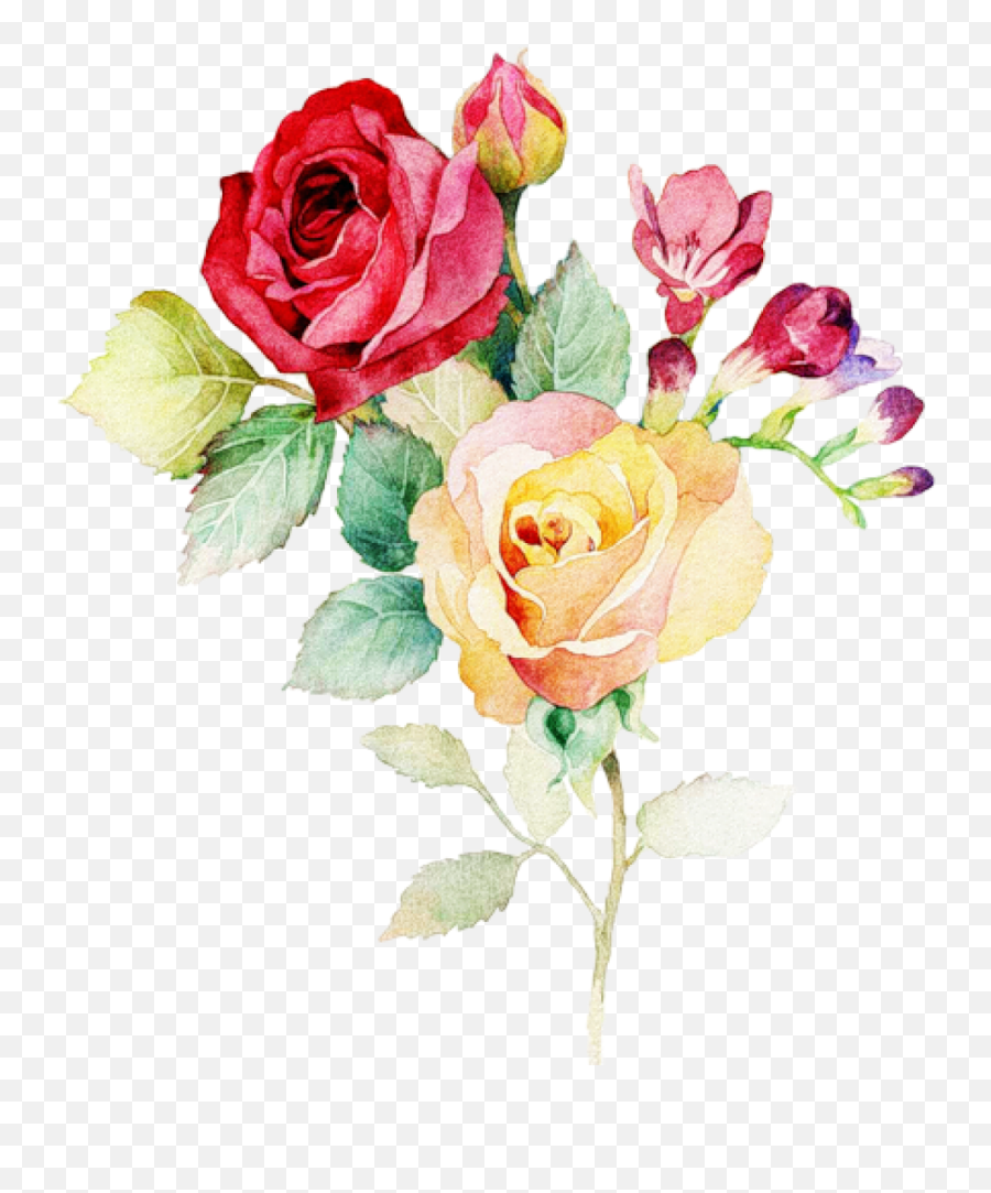 Download Watercolor Flower Bouquet Png - Watercolor Rose Bouquet Painting,Bouquet Png