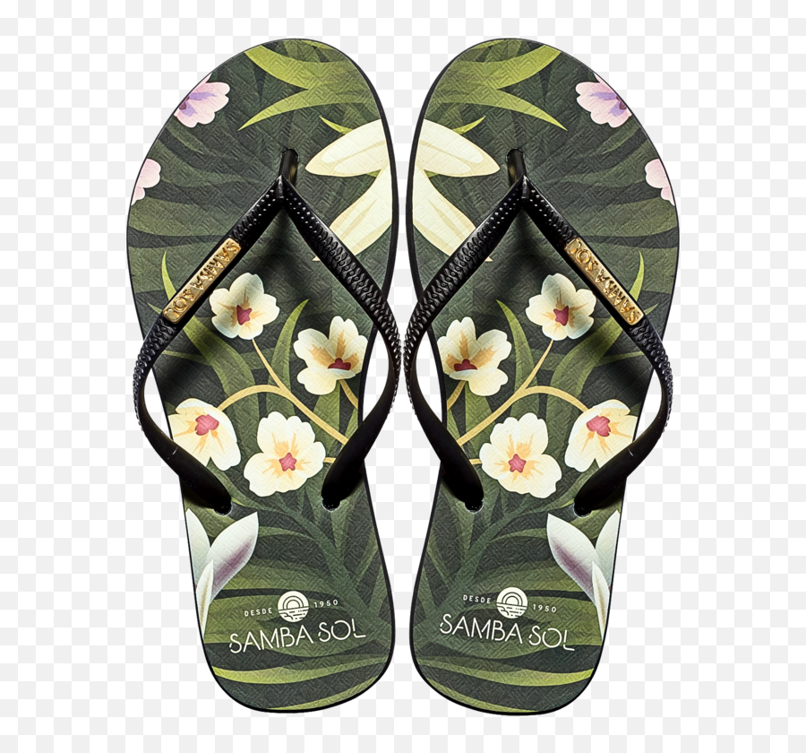 Samba Sol Womenu2019s Fashion Collection Flip Flops - Flowers Flip Flops Flower Png,Flip Flops Png