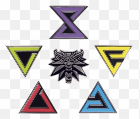 Download Hd Witcher 3 Wild Hunt Enamel Pin Set - Witcher Pin Witcher Wolf Medallion Png,Witcher Png