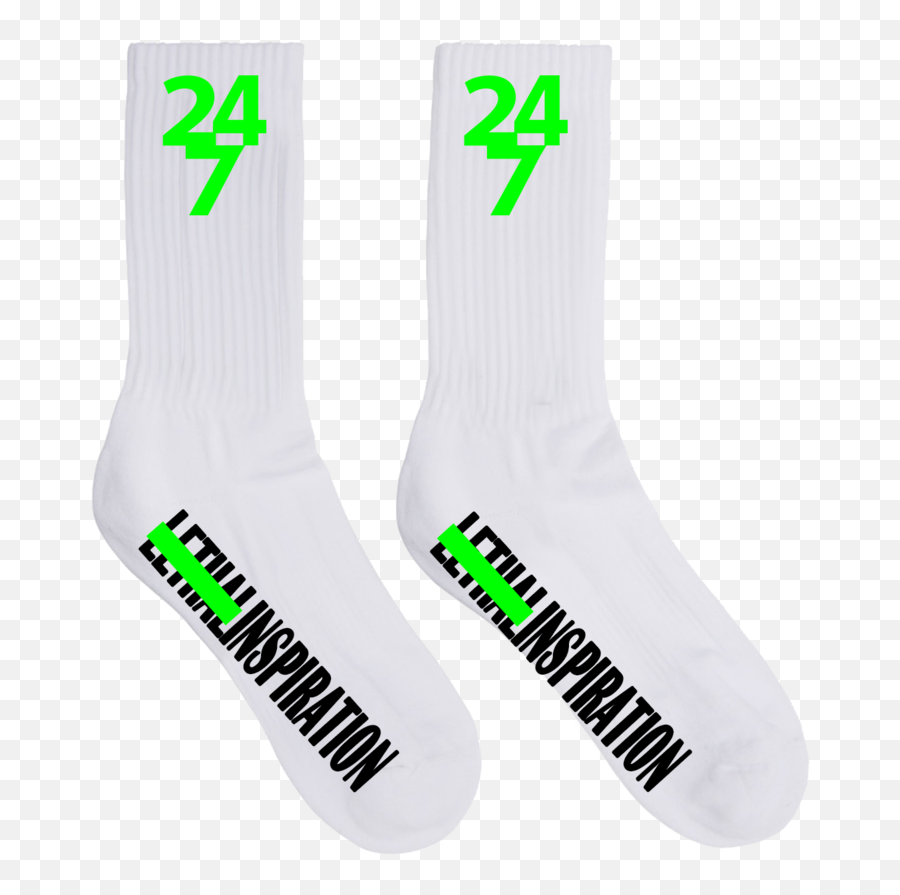 Lethalinspiration Logo Sock - White Slime Green U2014 Lethal Inspiration 247 Png,Green Slime Png