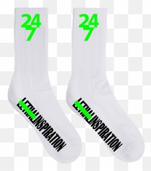 Lethalinspiration Logo Sock - White Slime Green U2014 Lethal Inspiration 247 Png,Green Slime Png