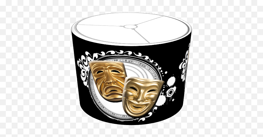 Download Hd Gold Drama Masks Lampshade - Coffee Cup Comedy Mask Png,Drama Masks Png