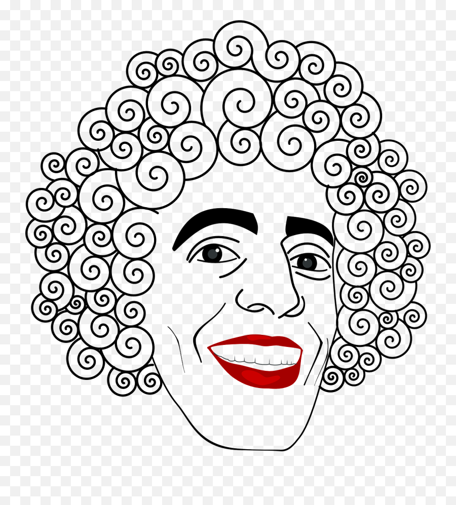 Clown Face Png - Curly Hair Clip Art,Clown Face Png