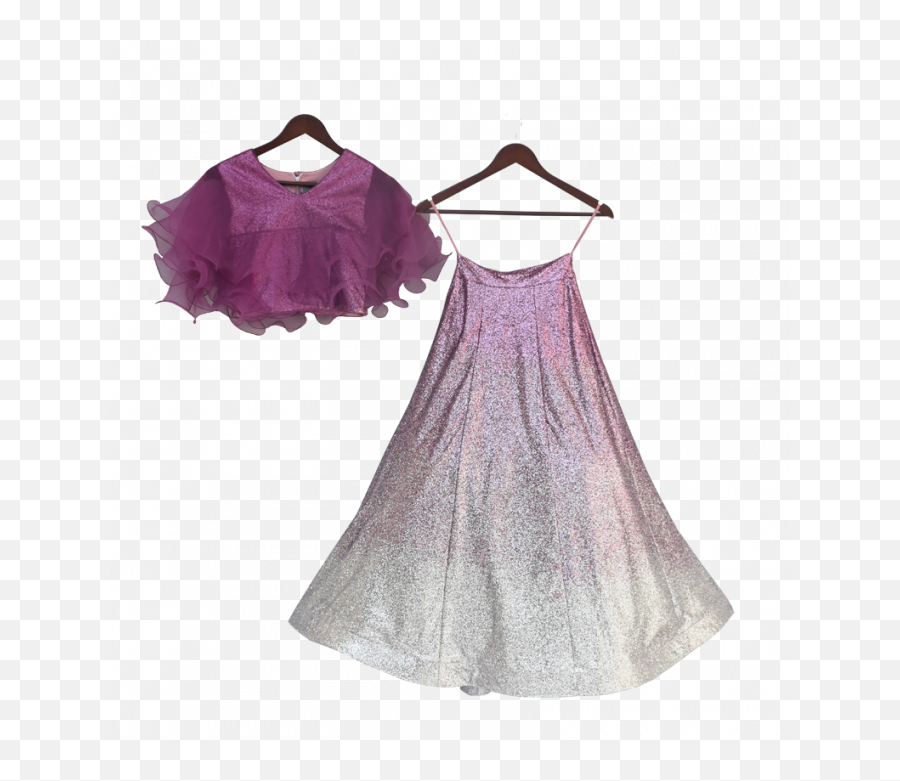 Pre - Order Purple Glitter Top With Lehenga New Model Lehenga On Hanger Voilet Png,Purple Glitter Png