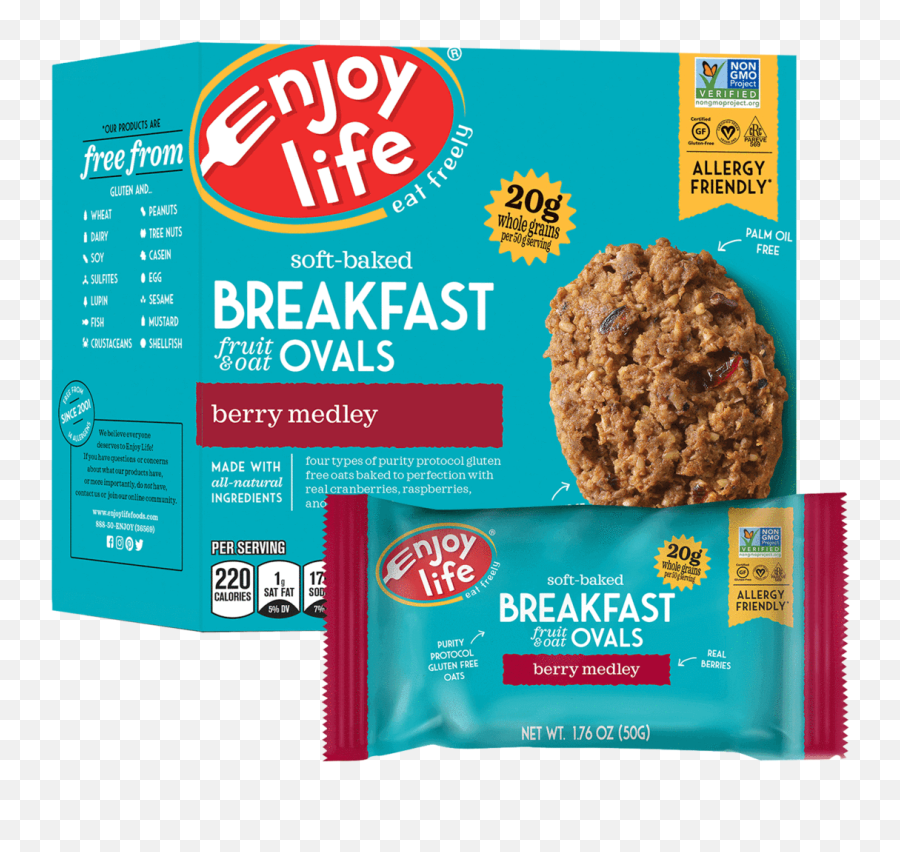 Breakfast Ovals Berry Medley - Enjoy Life Breakfast Ovals Berry Medley Png,Breakfast Png
